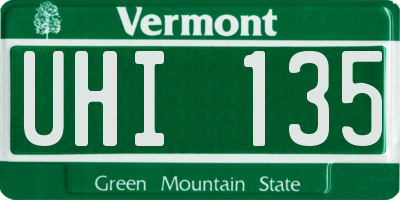 VT license plate UHI135