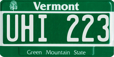 VT license plate UHI223