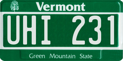 VT license plate UHI231