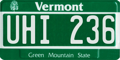 VT license plate UHI236