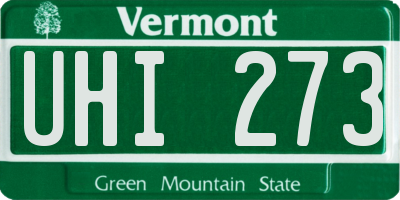 VT license plate UHI273
