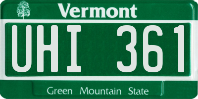 VT license plate UHI361