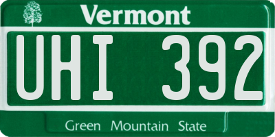 VT license plate UHI392