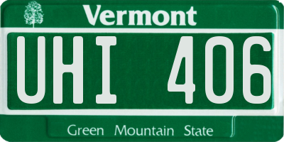 VT license plate UHI406