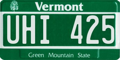 VT license plate UHI425