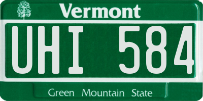 VT license plate UHI584