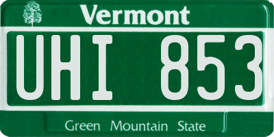 VT license plate UHI853