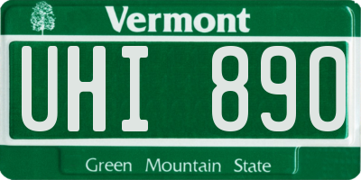VT license plate UHI890