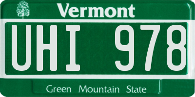 VT license plate UHI978