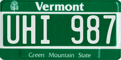 VT license plate UHI987
