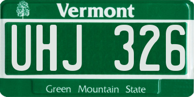 VT license plate UHJ326