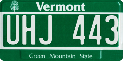 VT license plate UHJ443