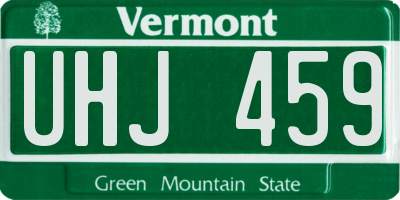 VT license plate UHJ459