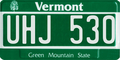 VT license plate UHJ530