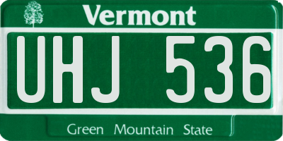 VT license plate UHJ536