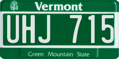 VT license plate UHJ715