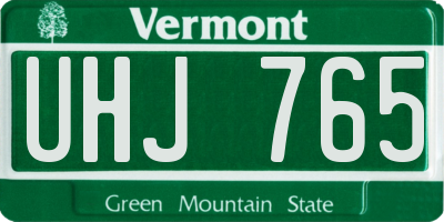 VT license plate UHJ765