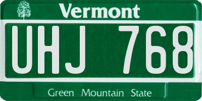VT license plate UHJ768