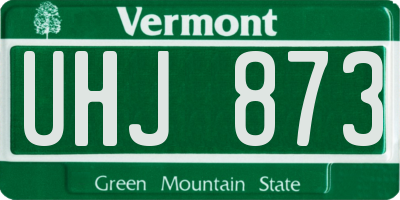 VT license plate UHJ873