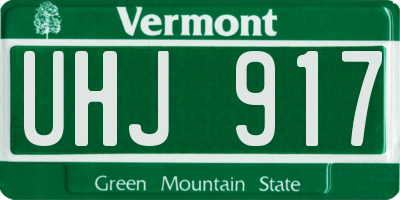 VT license plate UHJ917