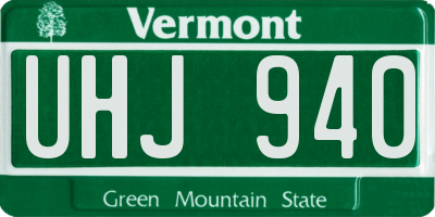 VT license plate UHJ940