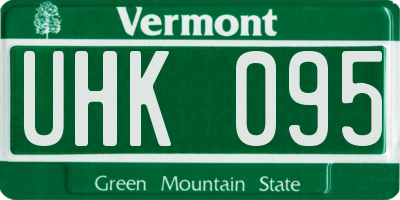 VT license plate UHK095