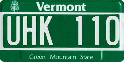 VT license plate UHK110
