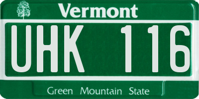 VT license plate UHK116