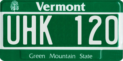 VT license plate UHK120