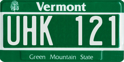 VT license plate UHK121
