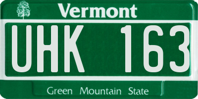 VT license plate UHK163