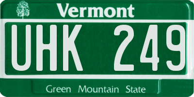 VT license plate UHK249