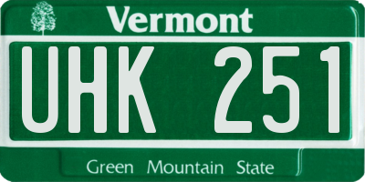 VT license plate UHK251