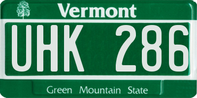 VT license plate UHK286