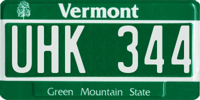 VT license plate UHK344