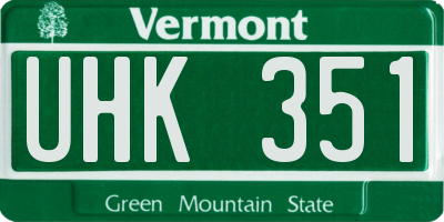 VT license plate UHK351