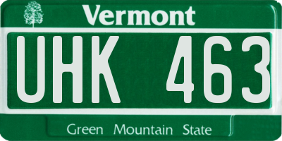 VT license plate UHK463