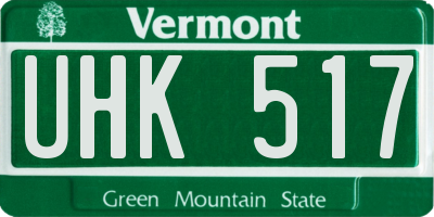 VT license plate UHK517