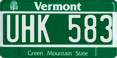 VT license plate UHK583