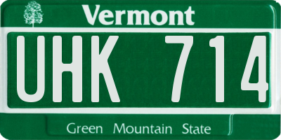 VT license plate UHK714