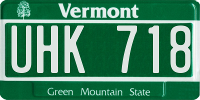 VT license plate UHK718