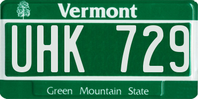 VT license plate UHK729