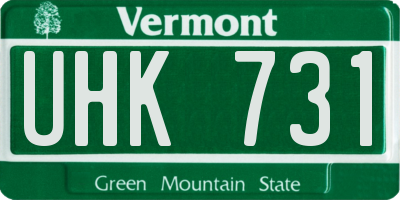 VT license plate UHK731