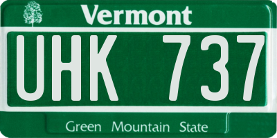 VT license plate UHK737