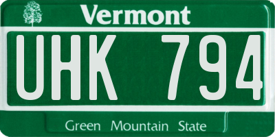 VT license plate UHK794