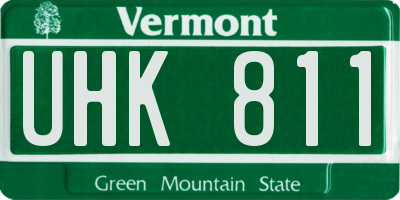 VT license plate UHK811