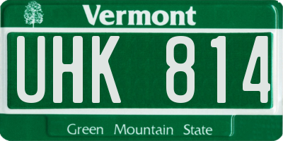 VT license plate UHK814