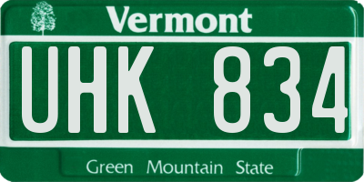 VT license plate UHK834