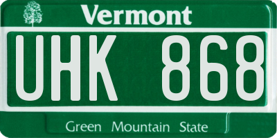 VT license plate UHK868