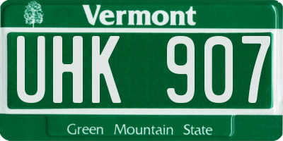 VT license plate UHK907